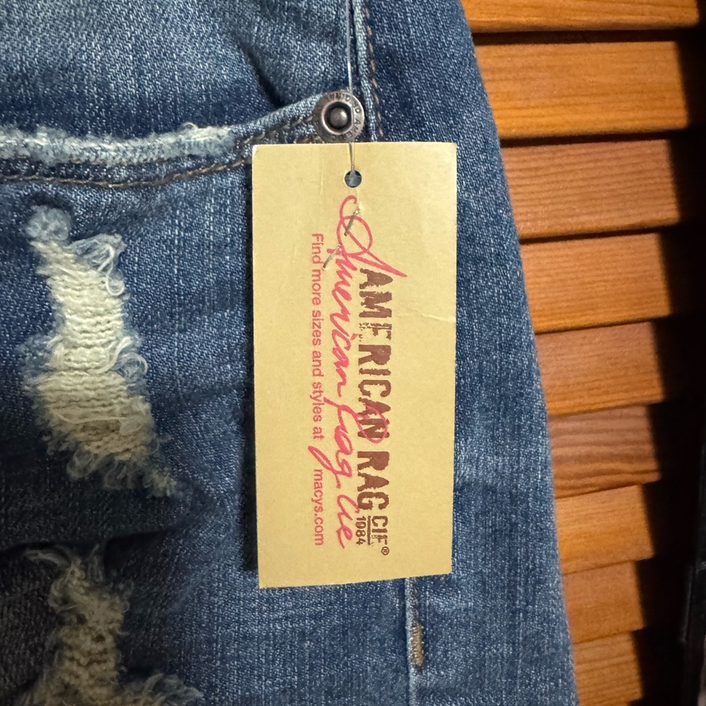 American Rag Jean Ripped Blue Shorts - Picture 4 of 6